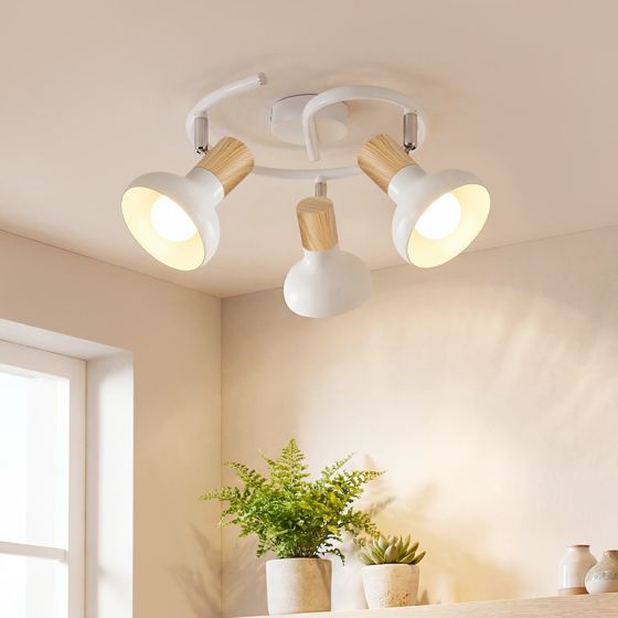 NETTLIFE Vintage - loftspotlight E14 Indendørs brug 350° justerbar Hvid Uden pære Industriel brug 3 lamper Rund