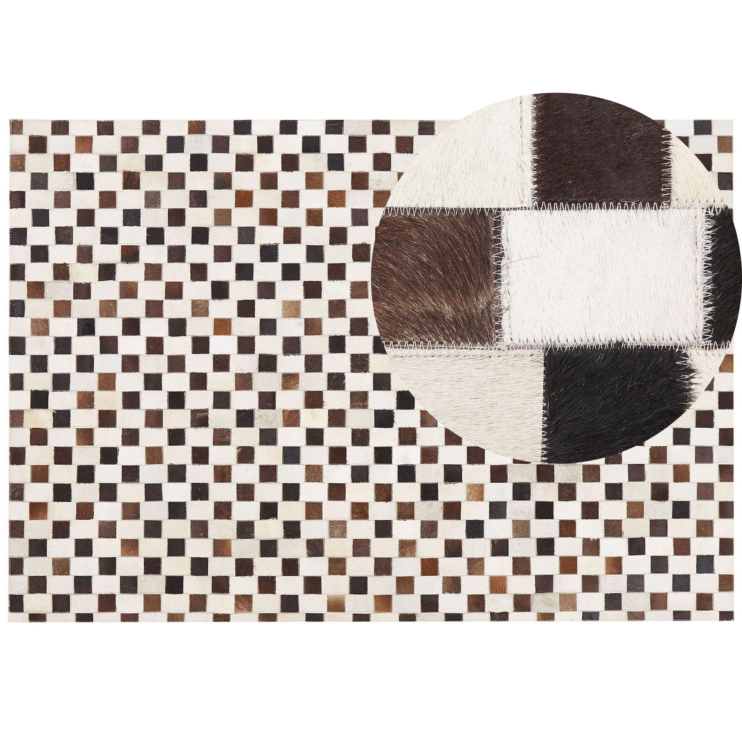 Gulvtæppe KAYABEY Beige 160 x 230 cm Ægte læder