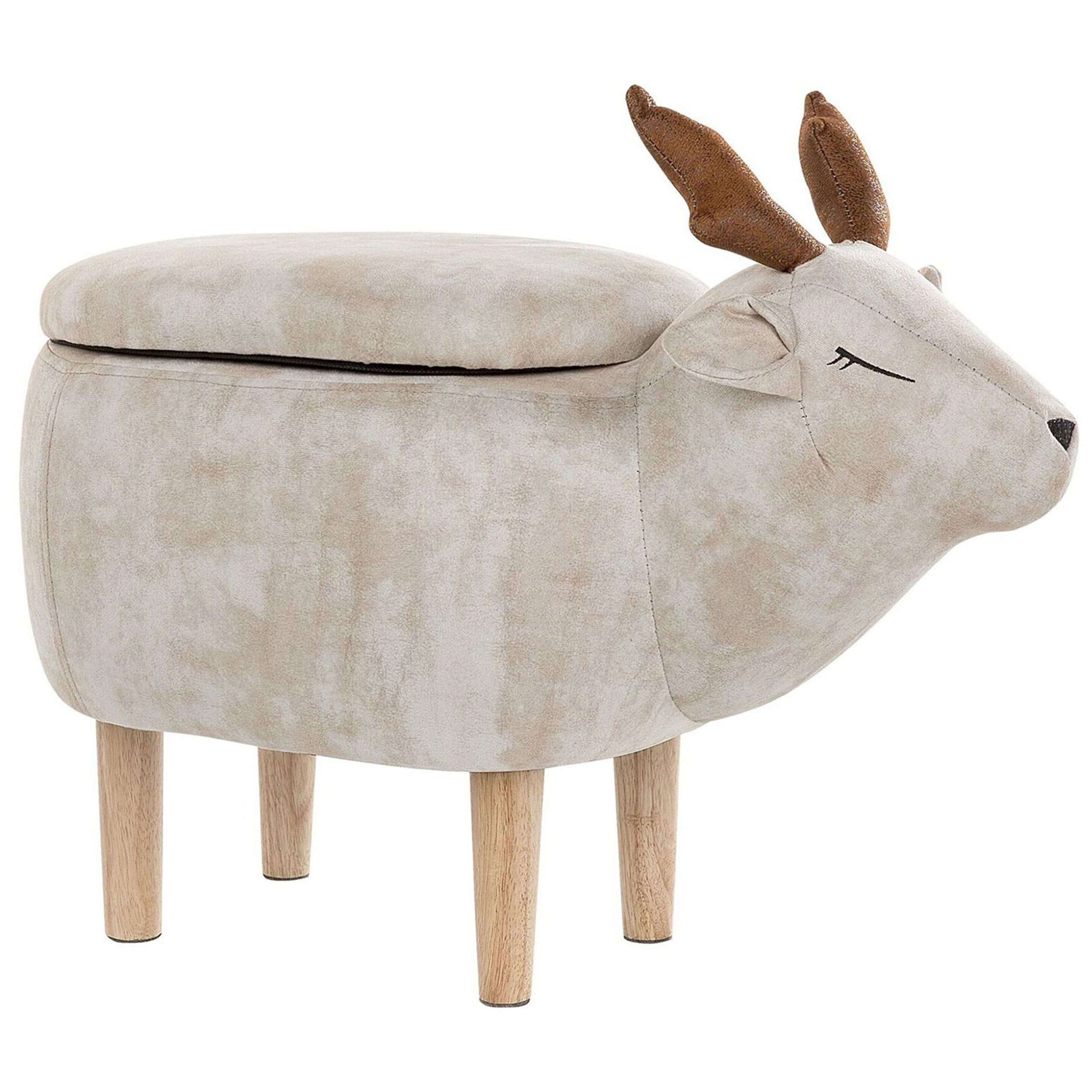 Dyrepuf med opbevaring REINDEER Rensdyr Beige