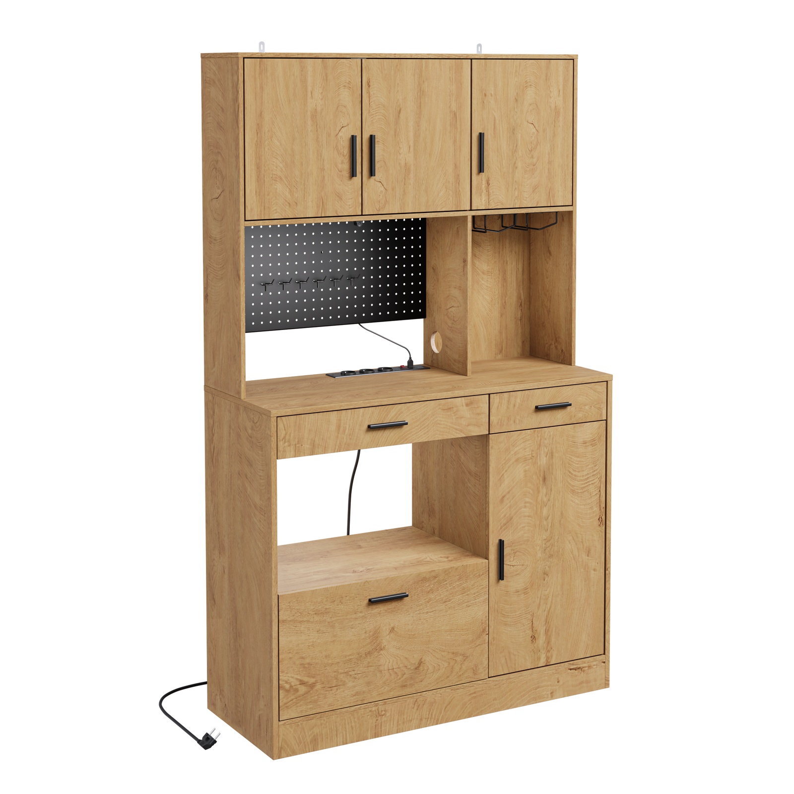 Køkkenbuffet med opbevaring, lys eg, 100.0x40.0x170.0 cm, FSB98-L-E-N