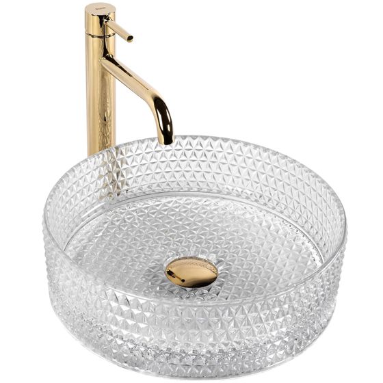 REA bordmonteret håndvask CRISTAL 35 Gennemsigtig, 35,5x33,5x11,5cm