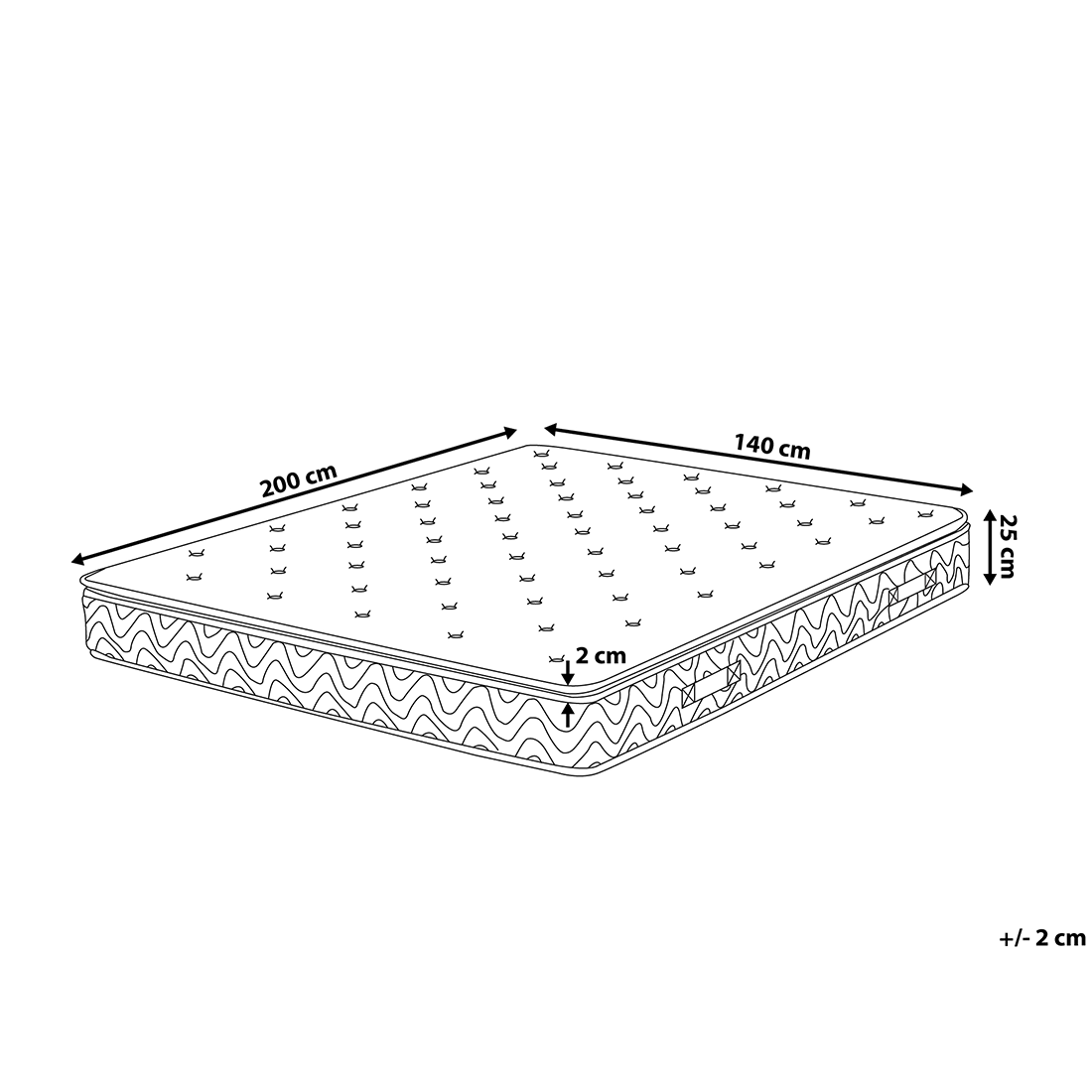 Latex-madras med lommefjedre PURE LATEX HYBRID PRO H2/3 Medium 140 x 200 cm