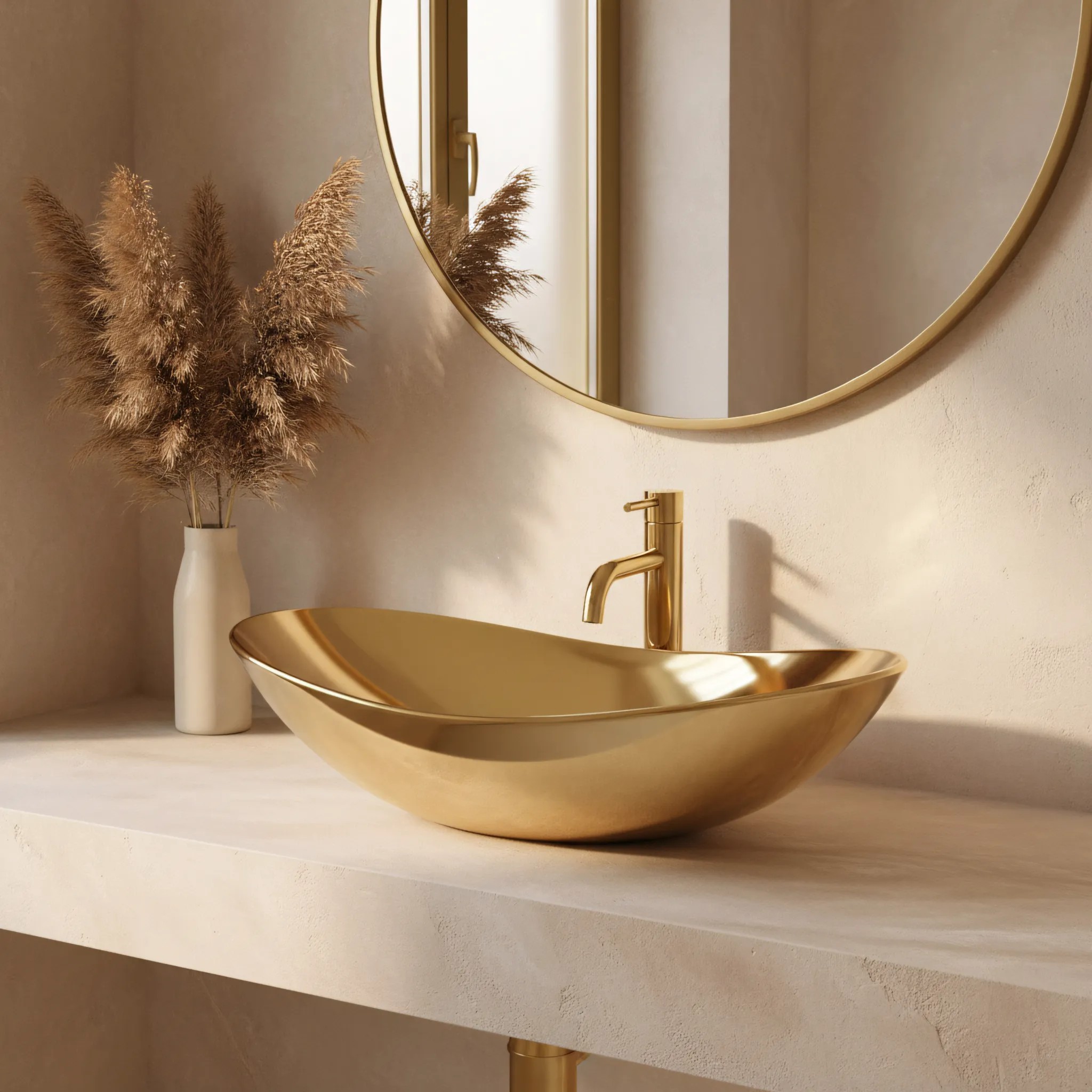 REA bordmonteret håndvask ROYAL Guld, 62x36x16cm