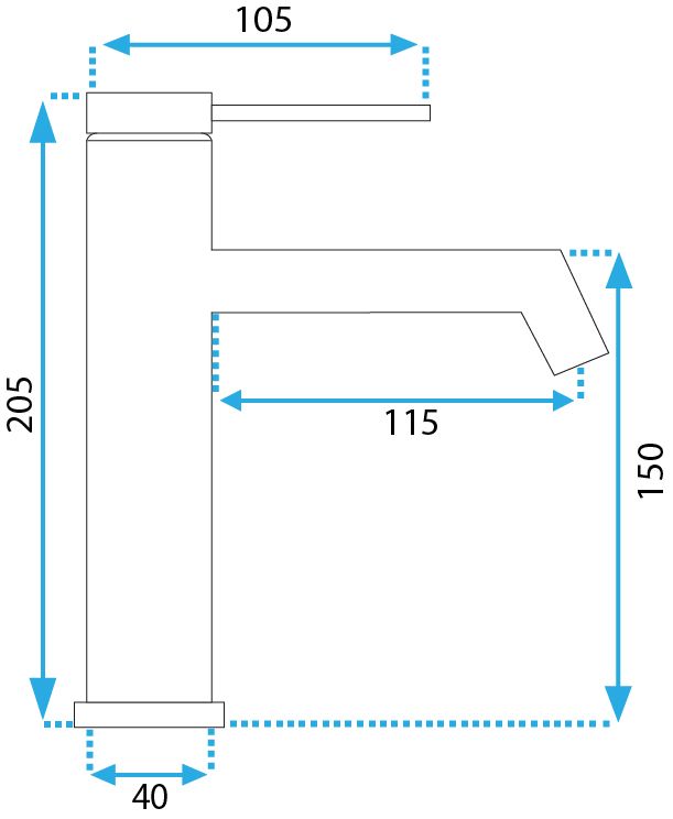 REA håndvaskarmatur JS-B310BG FOSS Lav Børstet guld, 16x4x20,5cm