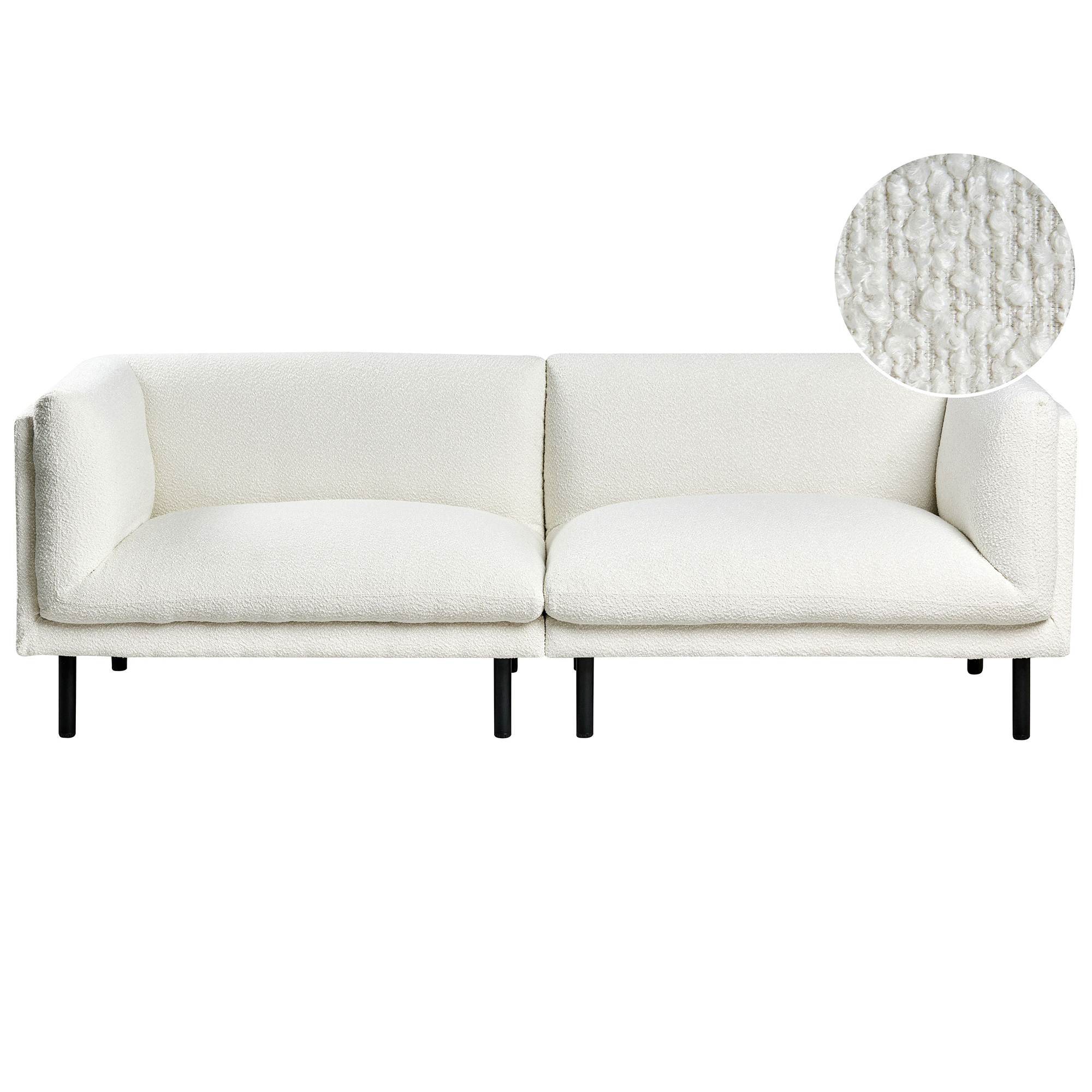 Sofa 3 personers VORGOD Boucle Cremehvid