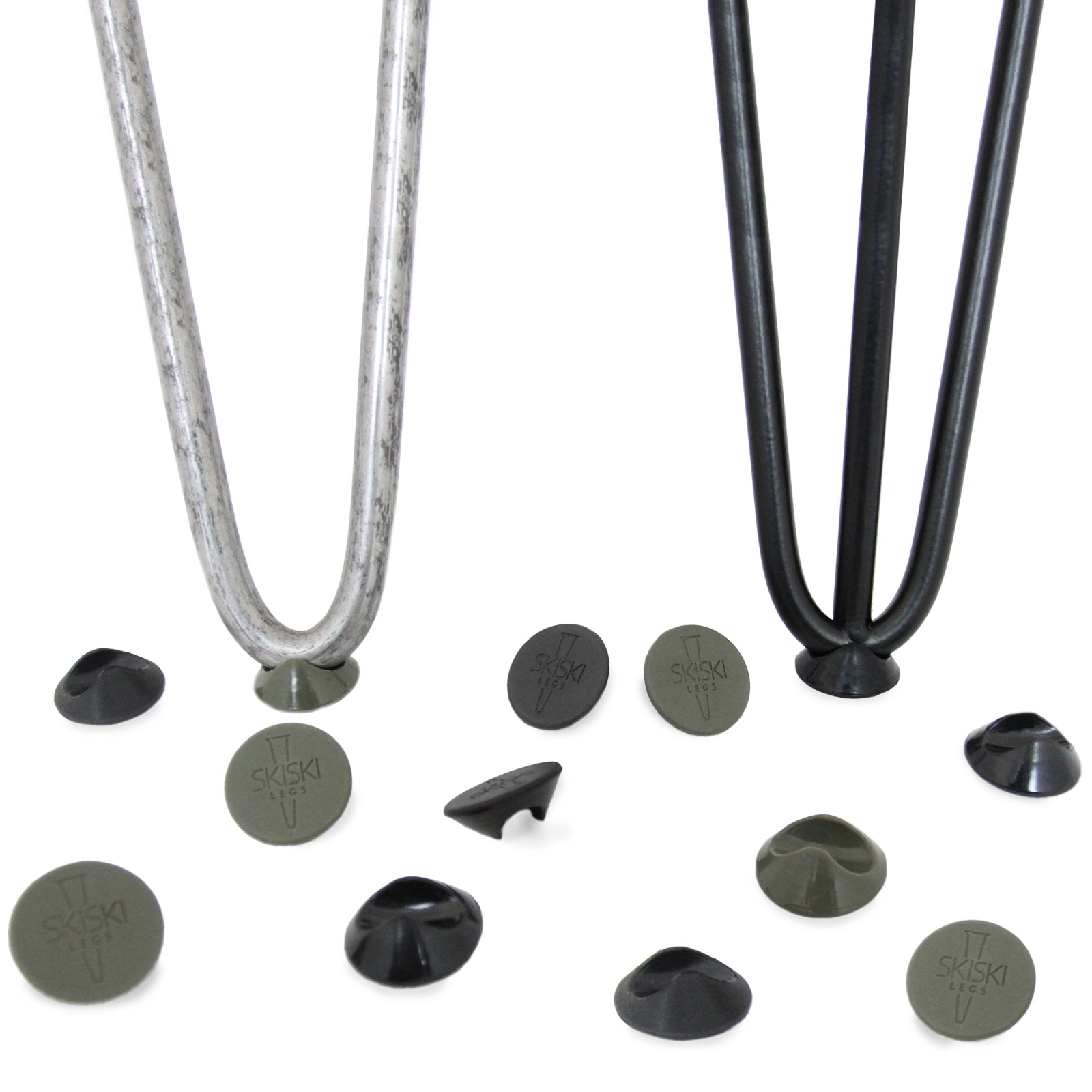 4 x grå 12 mm hårnålefodbeskytterpakke