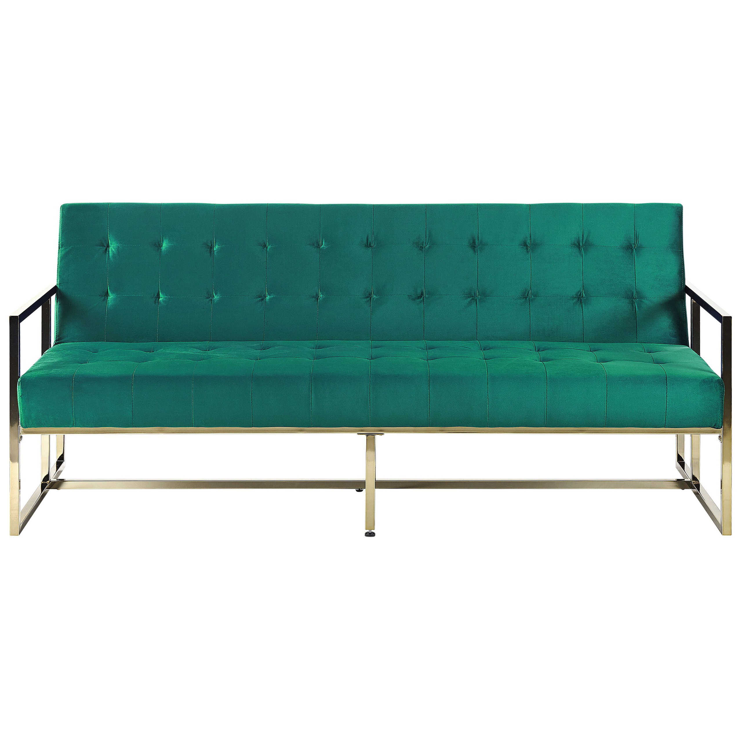Sovesofa 3 personers MARSTAL Velour Smaragdgrøn