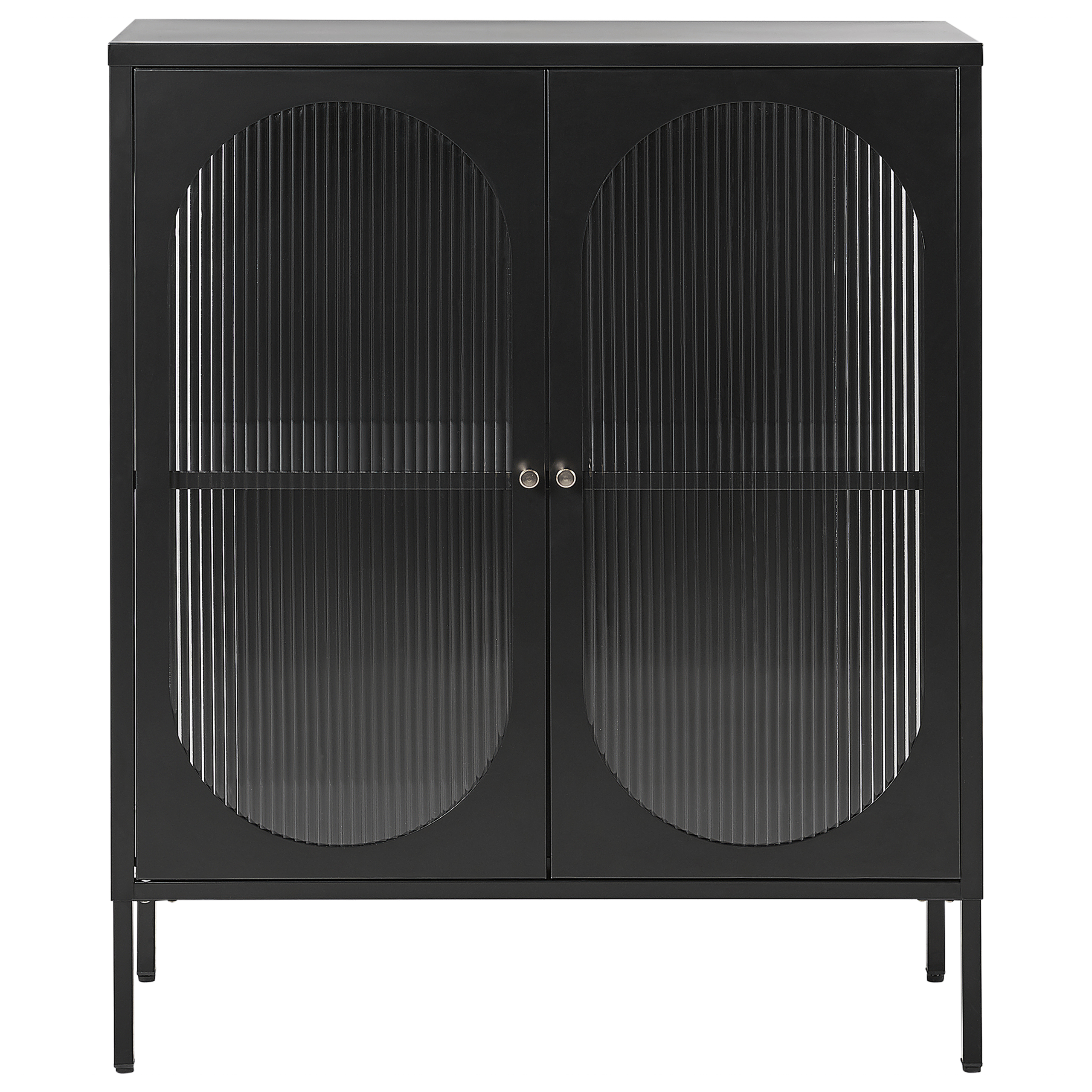 Glas vitrine skænk SARRE 90 cm Metal Sort