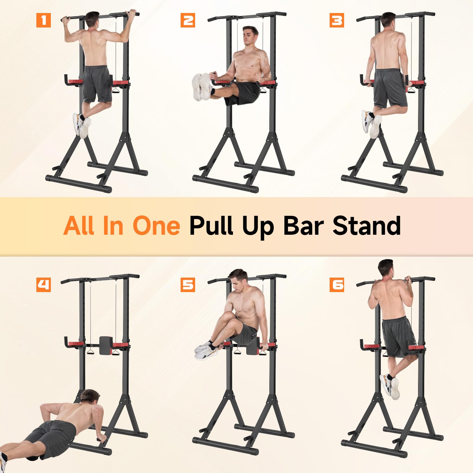 Power Tower pull up stativ 160-240 cm 150 kg kapacitet til hjemmet