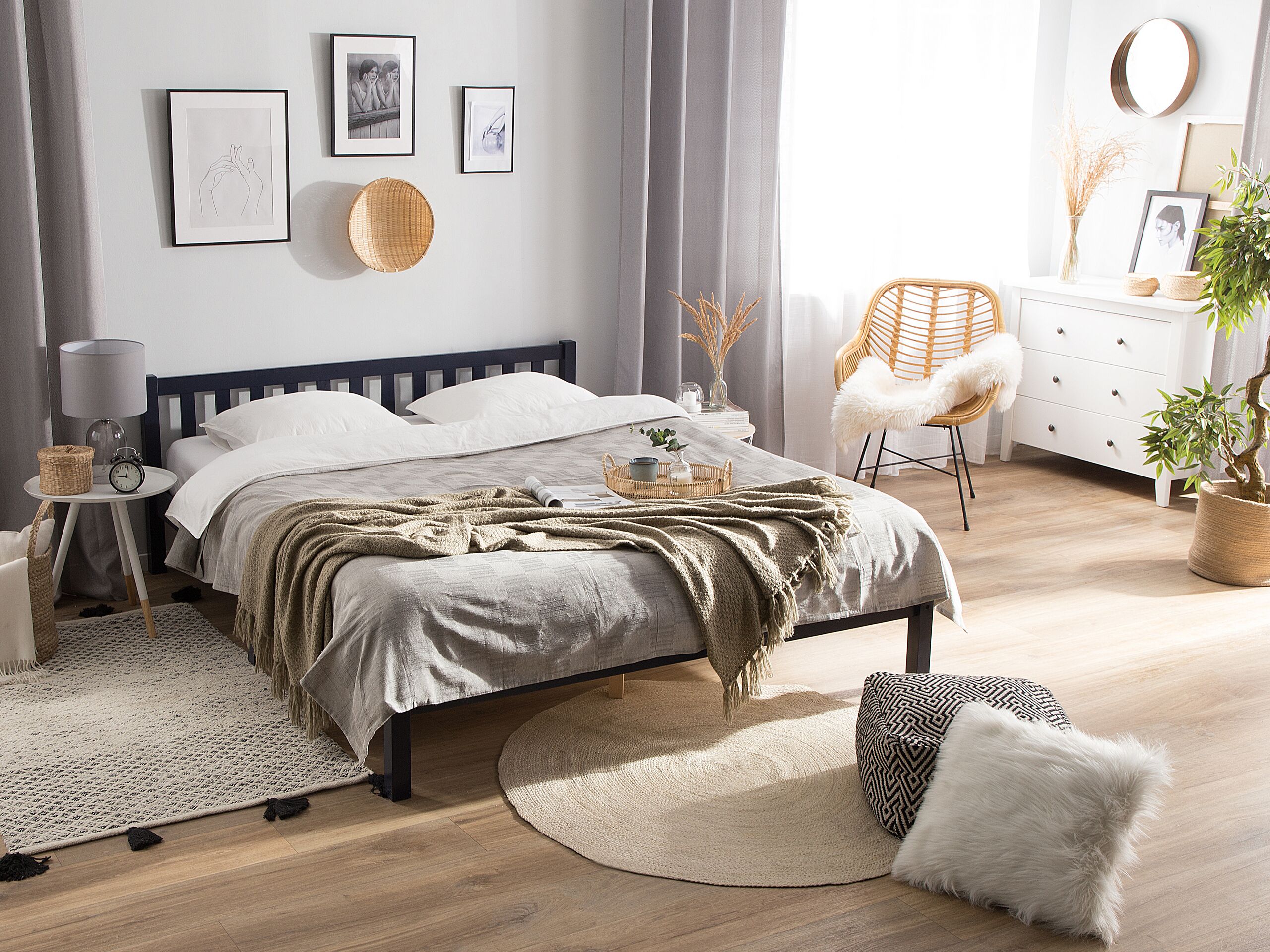 Seng Fyretræ FLORAC 140 x 200 cm Navy Blå