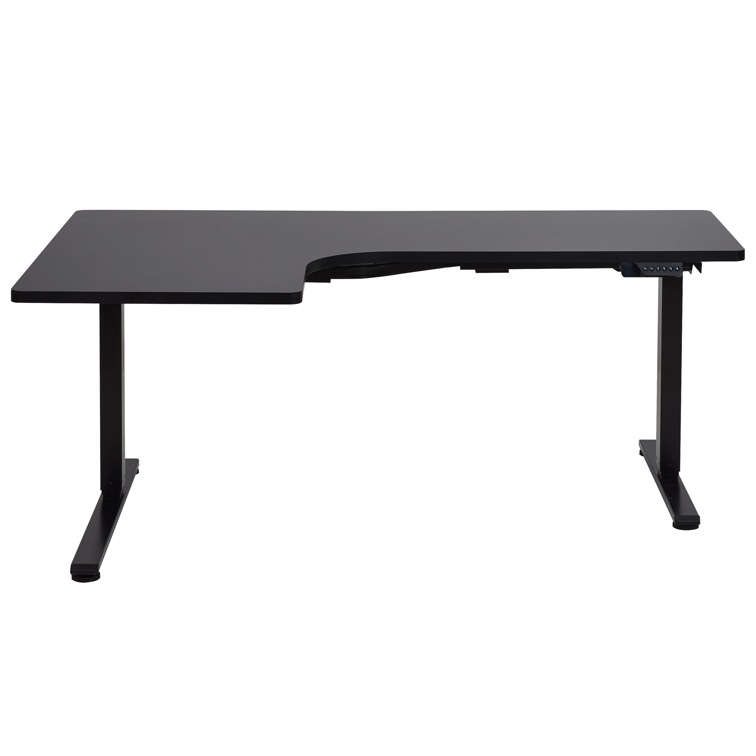 Elektrisk justerbart hjørneskrivebord DESTINES 160 cm 109 cm Sort Venstrevendt