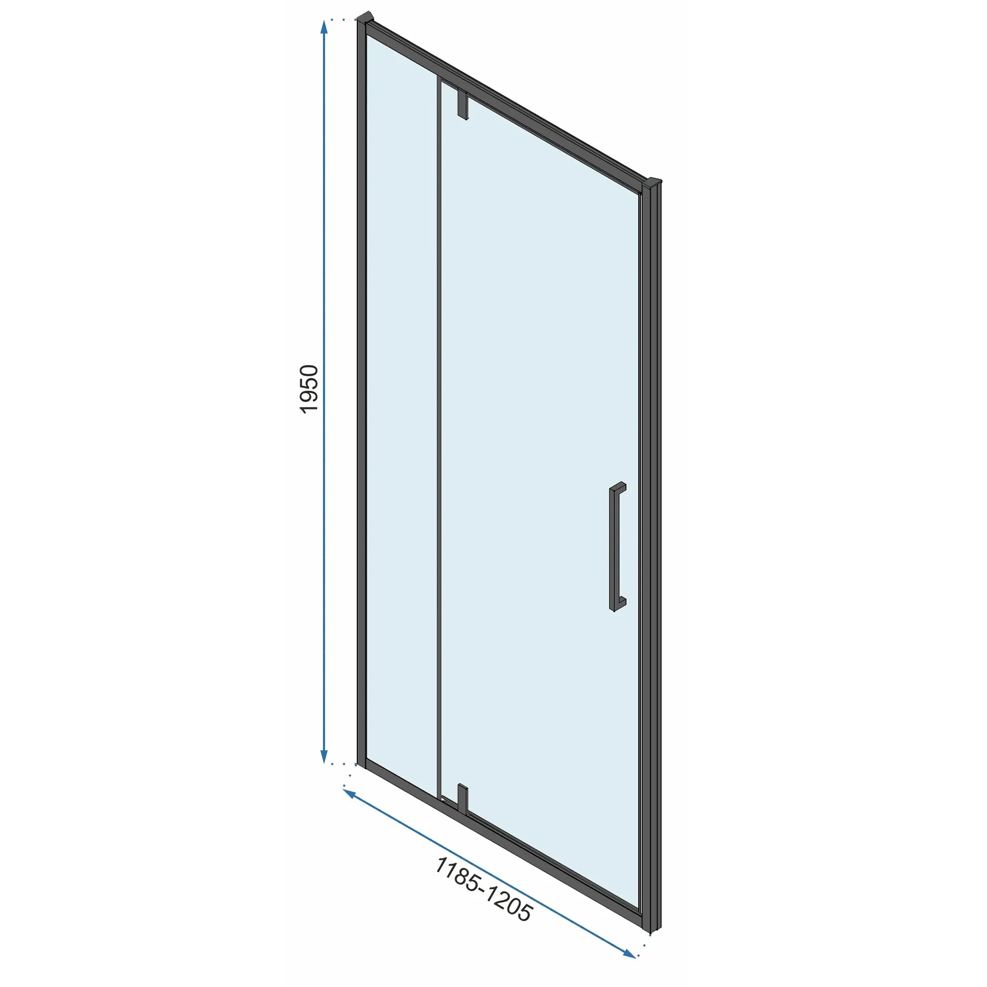 REA hjørnebrusekabine RAPID SWING 100X80 Krom, 100x80x195cm