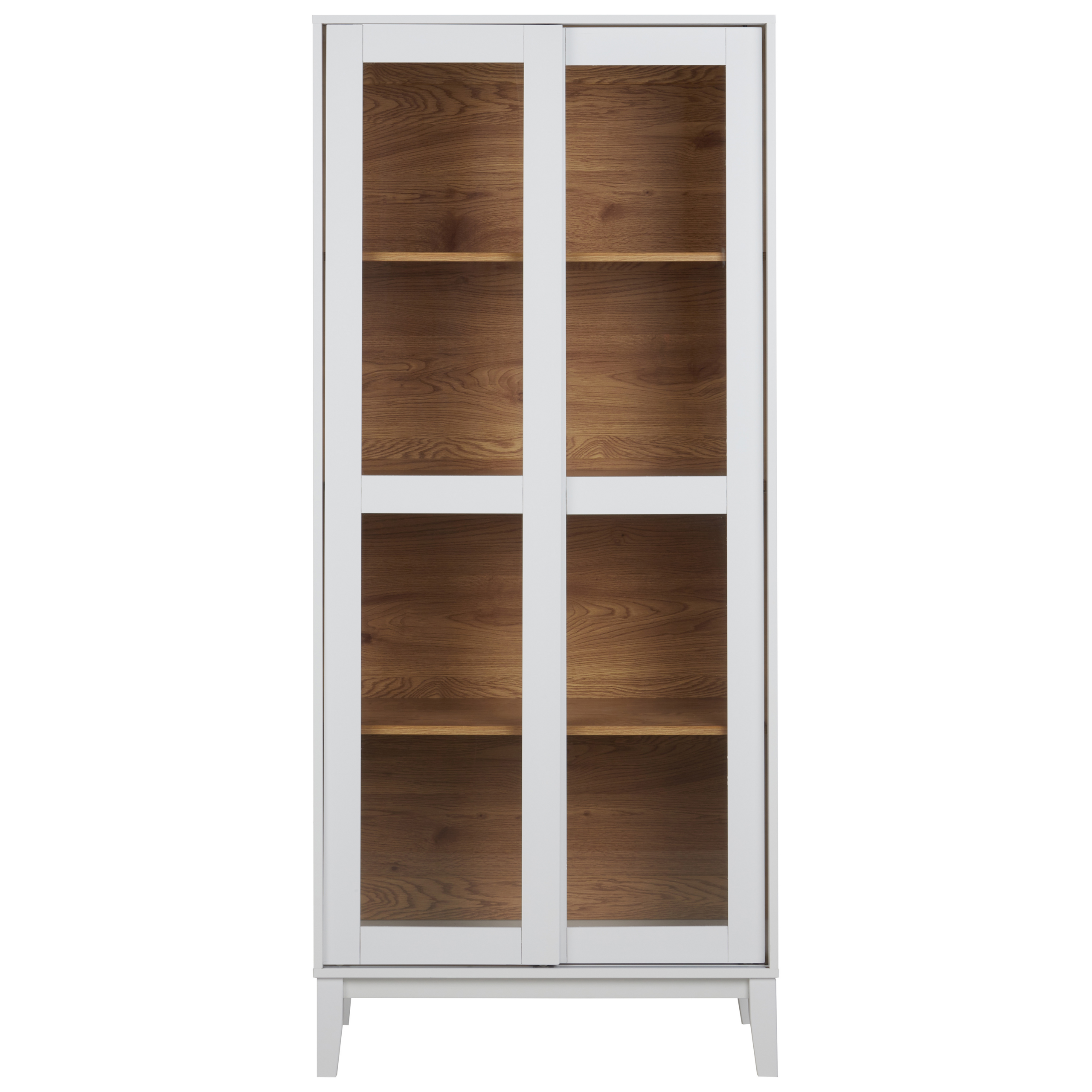 Glas vitrineskab RUMSON 80 cm Hvid