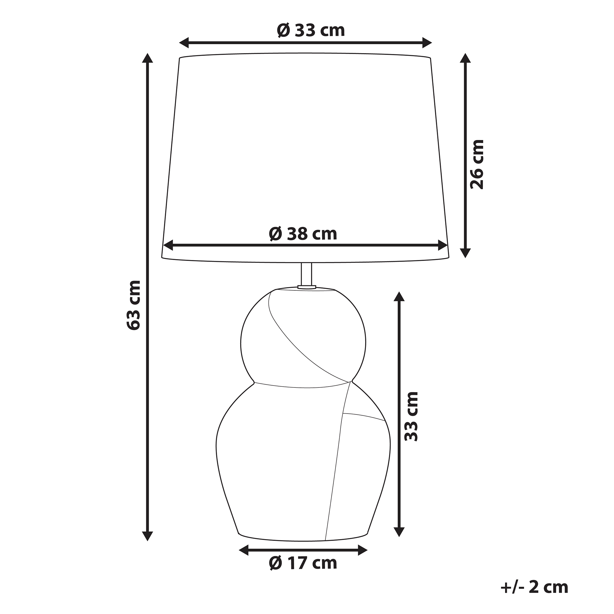 Bordlampe GUAPORE Keramik Sort