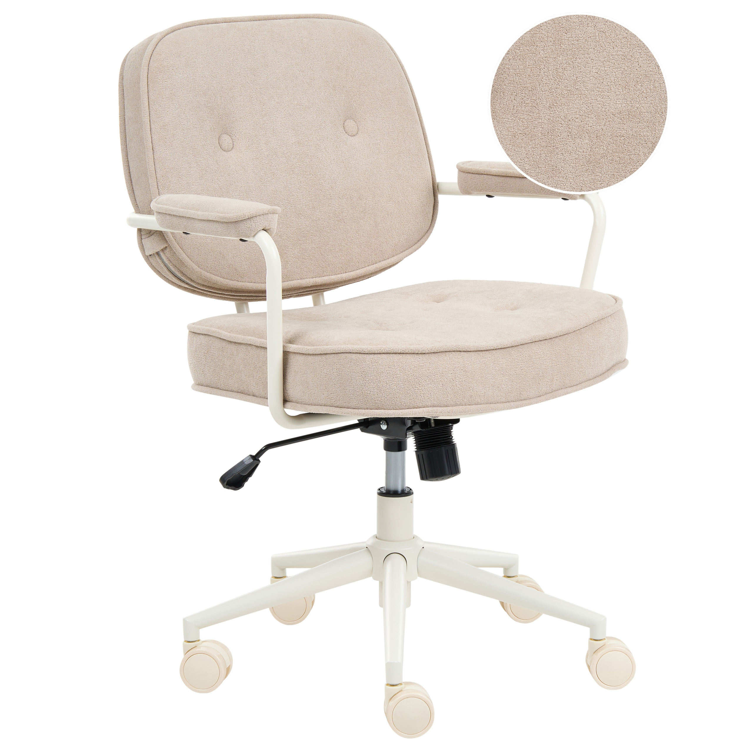 Skrivebordsstol PARAMUS Boucle Lys Beige