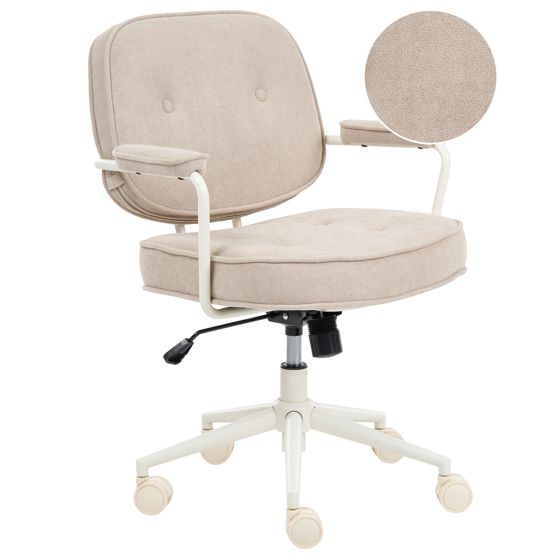 Skrivebordsstol PARAMUS Boucle Lys Beige