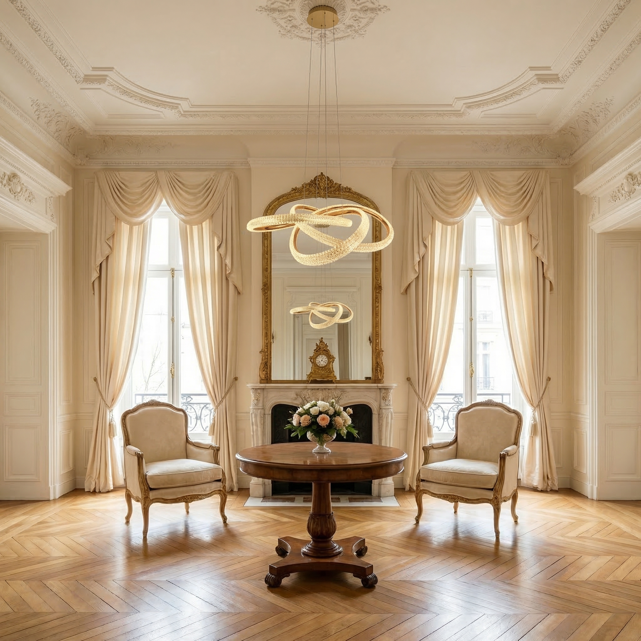 TOOLIGHT hængende loftlampe G153-CP GOLD plafon Guld 85x60x60cm