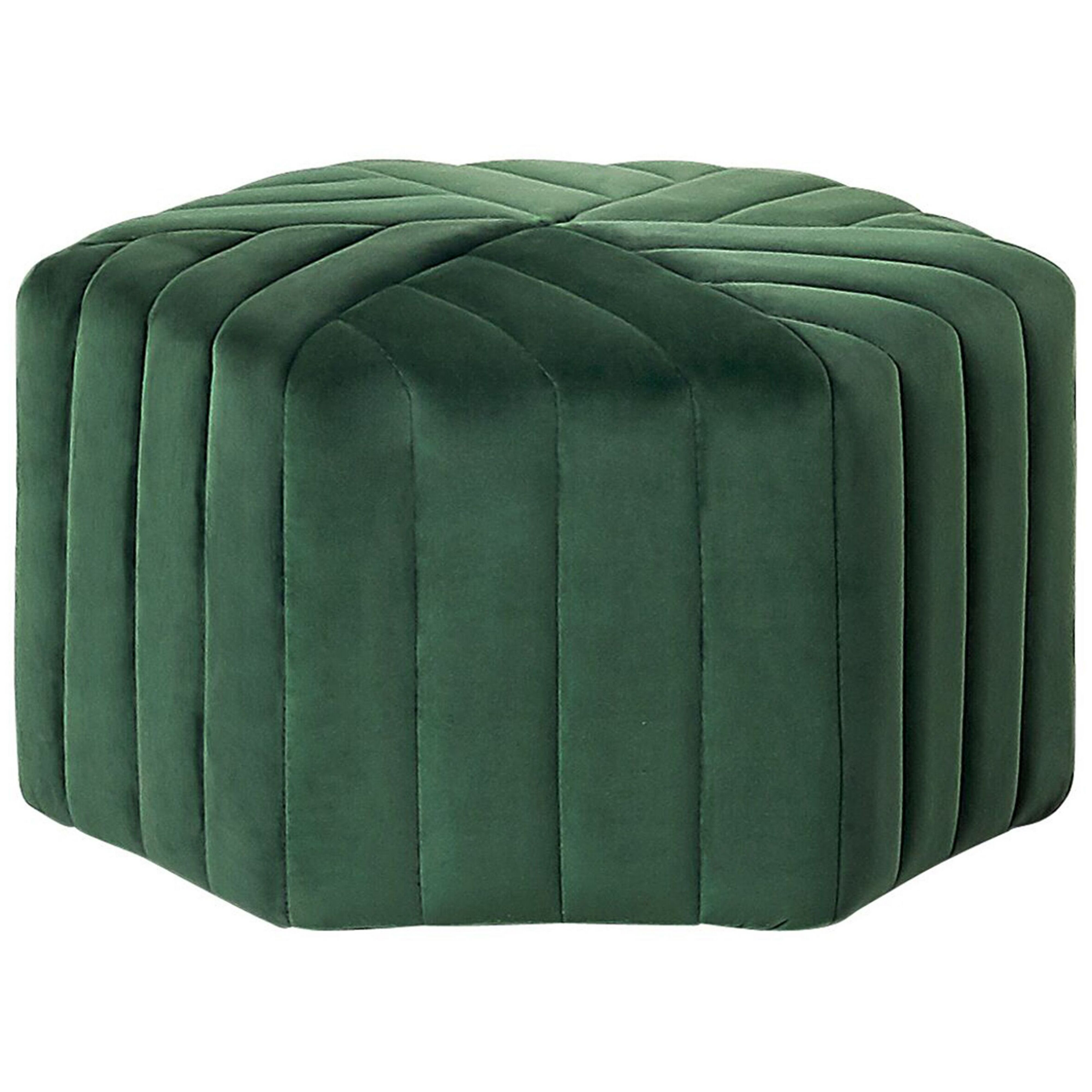 Puf MURIETTA Velour Mørkegrøn