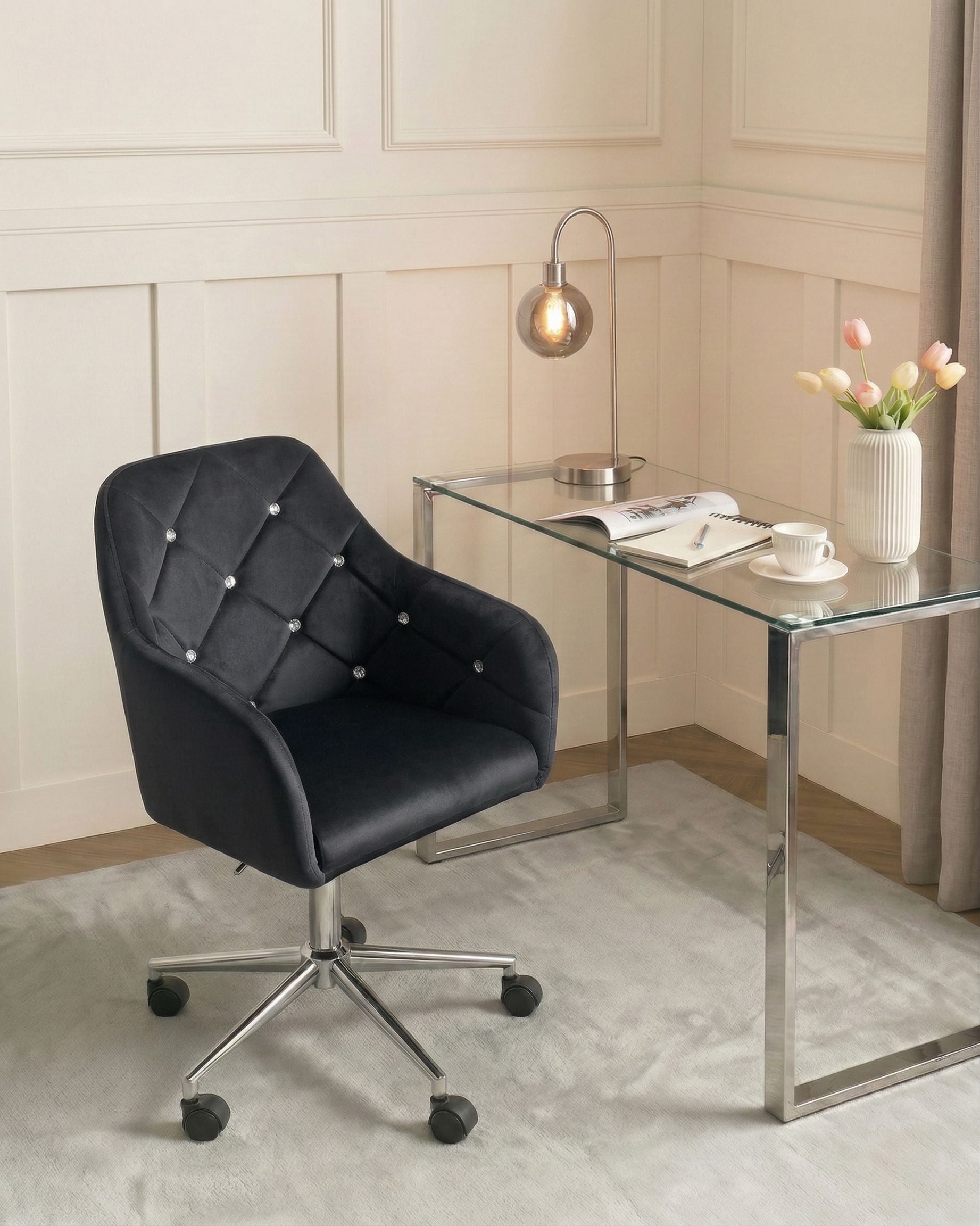 Skrivebordsstol VELORIA Velour Sort