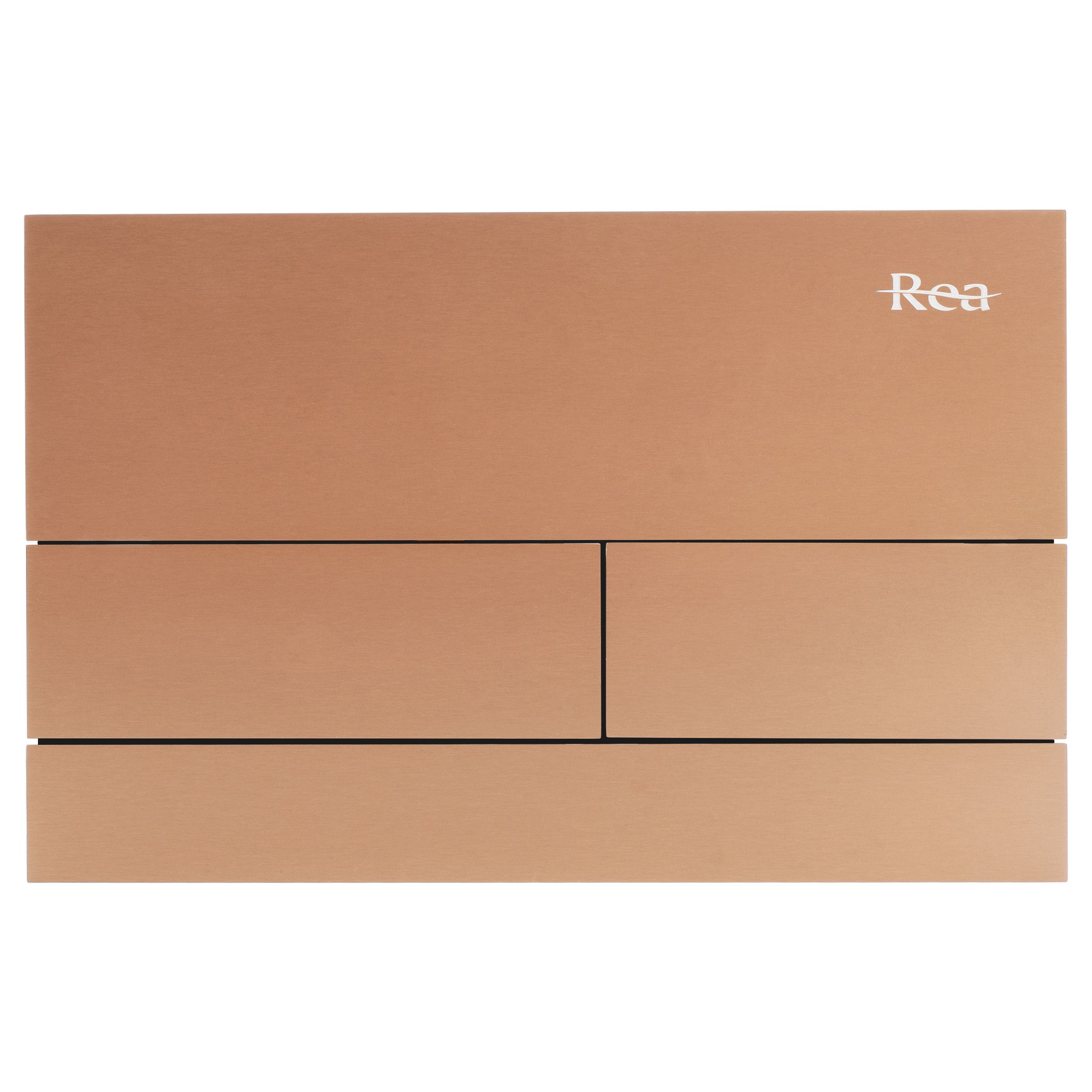 REA betjeningsplade til indbygningscisterne T Børstet kobber, 15,5x24x15,5cm