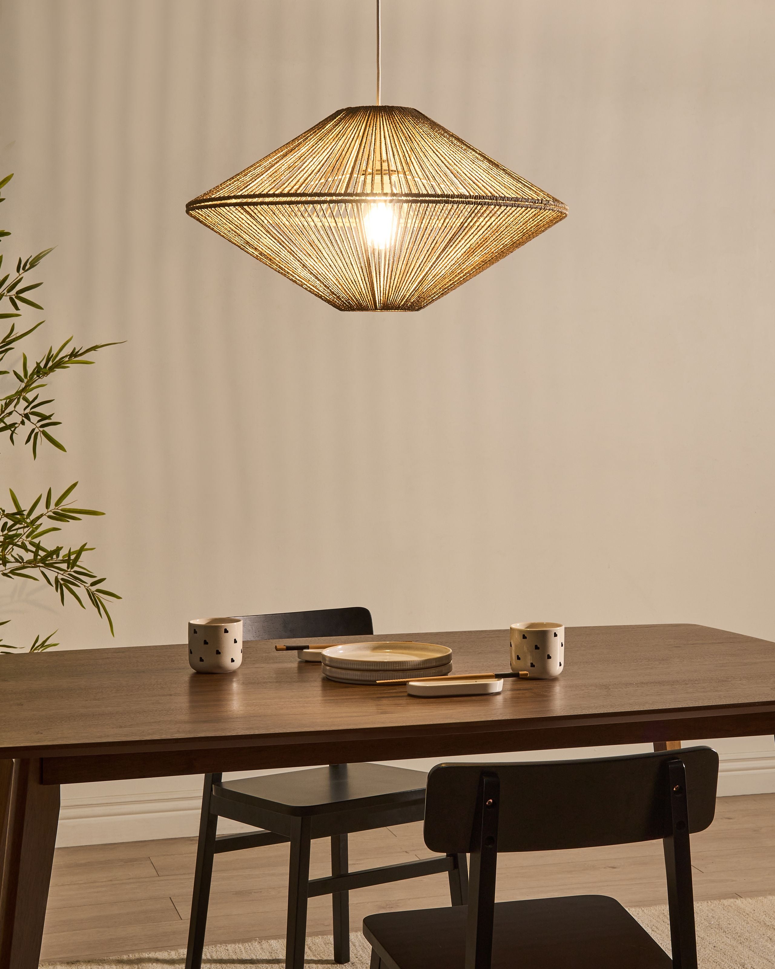 Loftlampe CAVES papirreb Naturlig