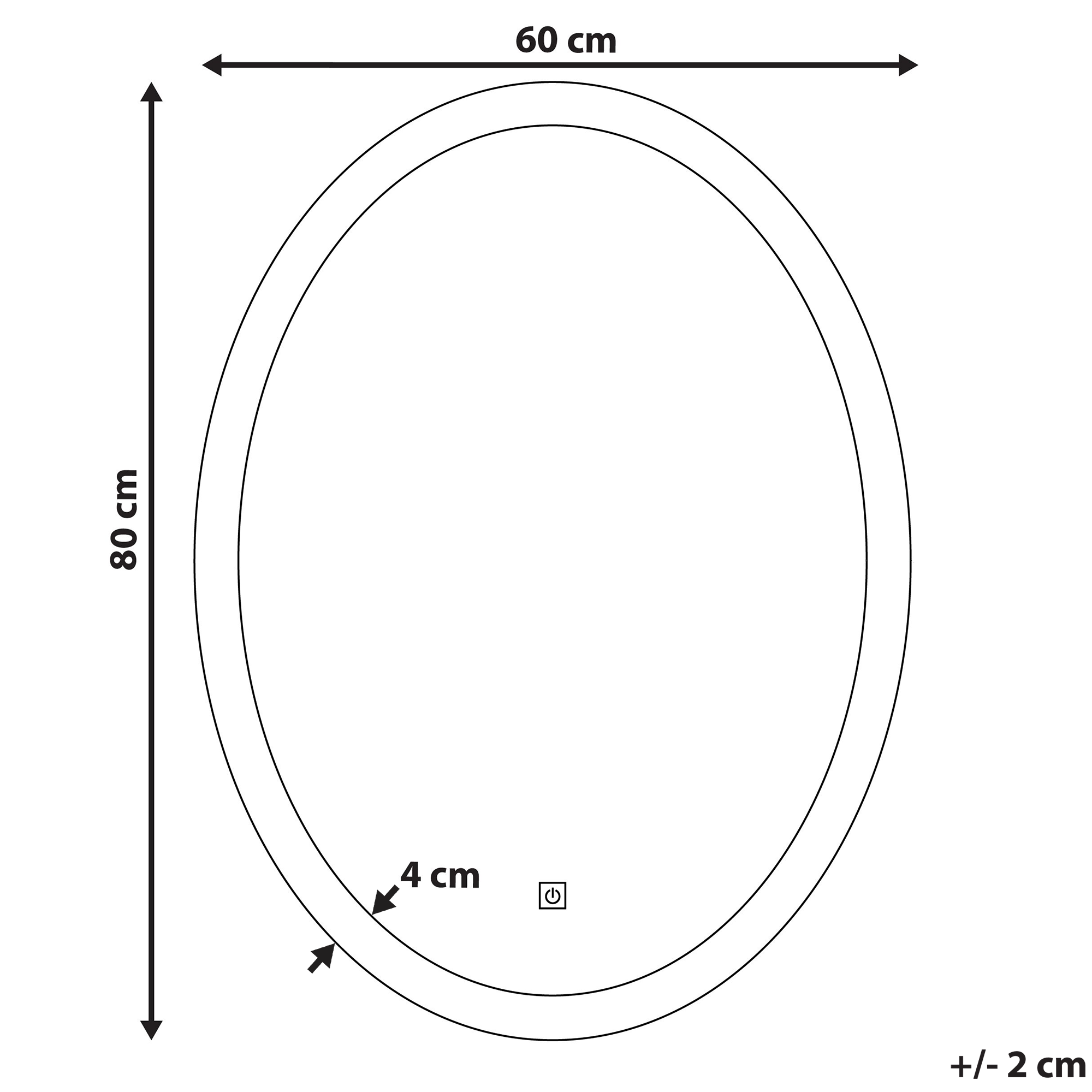 LED-badeværelsesspejl VIRIAT 60 cm 80 cm Sølv