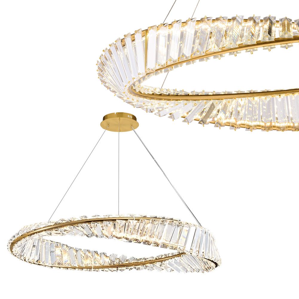 TOOLIGHT hængende loftlampe APP1201-CP CRISTAL 50CM LED Guld 5x5x98cm