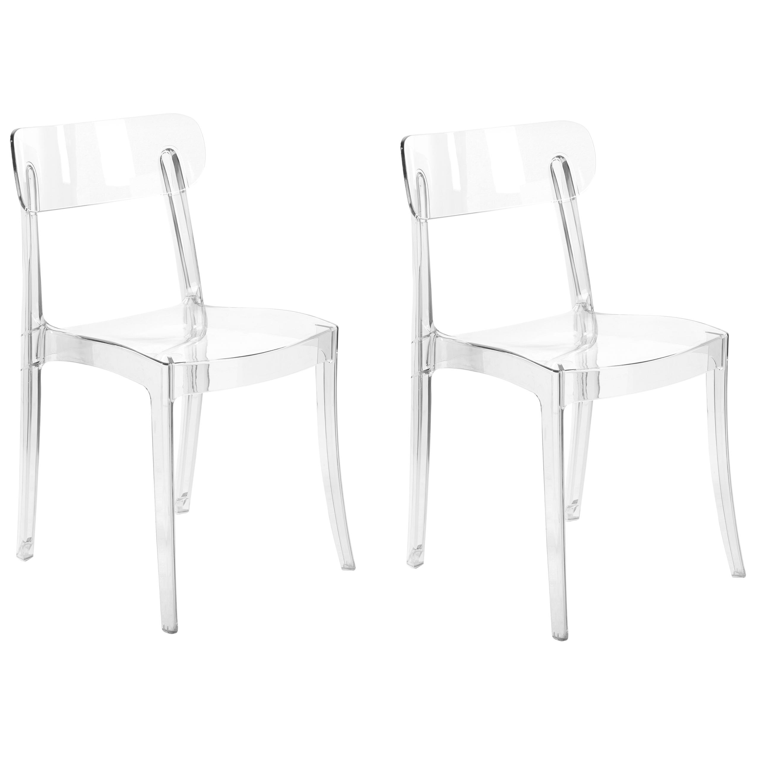 Sæt med 2 spisebordsstole COVINGTON Transparent