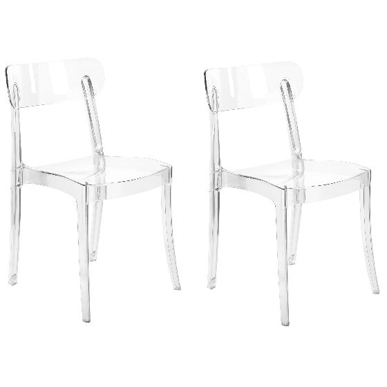 Sæt med 2 spisebordsstole COVINGTON Transparent