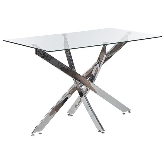 Spisebord MARAMO Sølv 120 cm 70 cm Hærdet glas