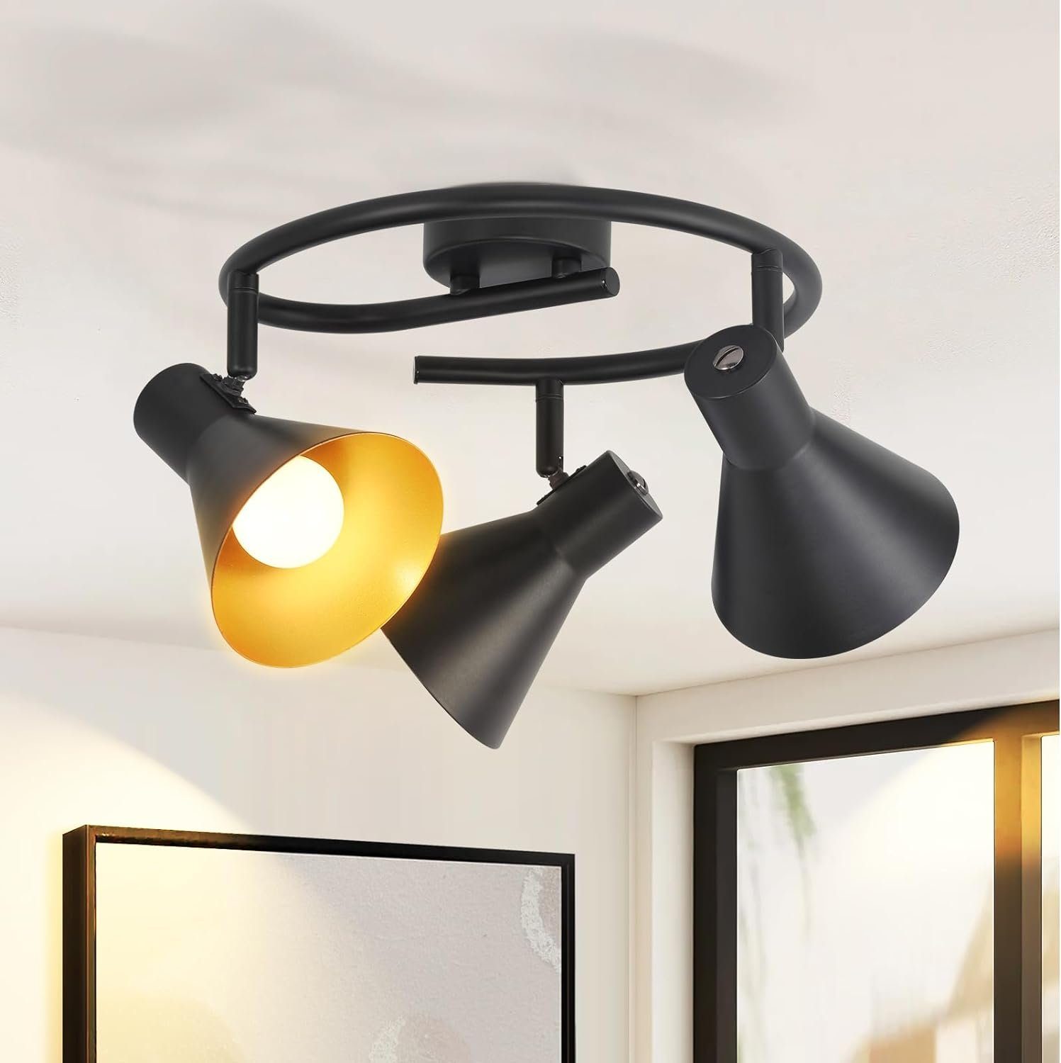 NETTLIFE 3 spotlight, stue, sort, køkken, E14, vintage, 330° drejelig, industriel, metal, soveværelse, entré