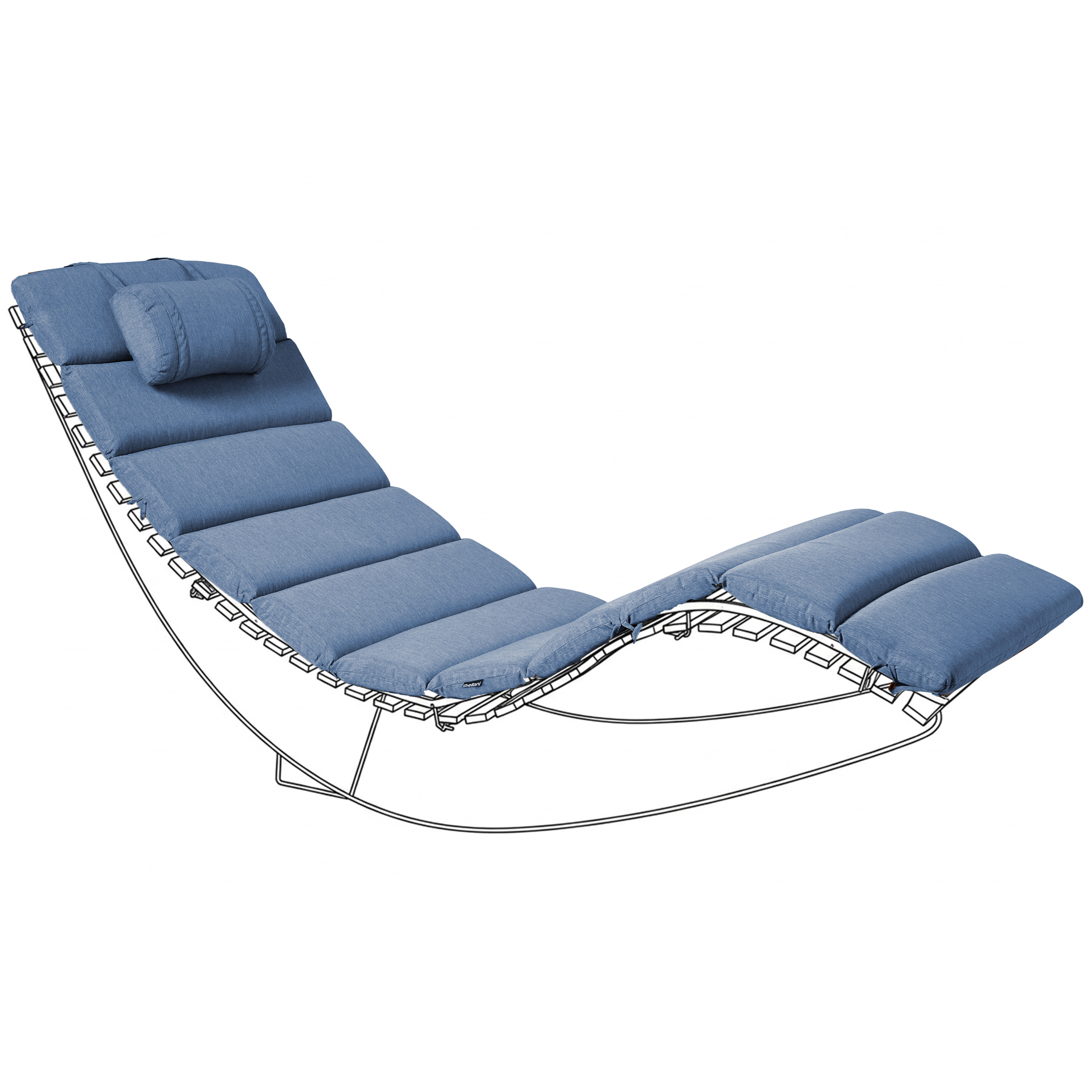Hynde til liggestol BRESCIA PREMIUM 180 x 60 cm Blå