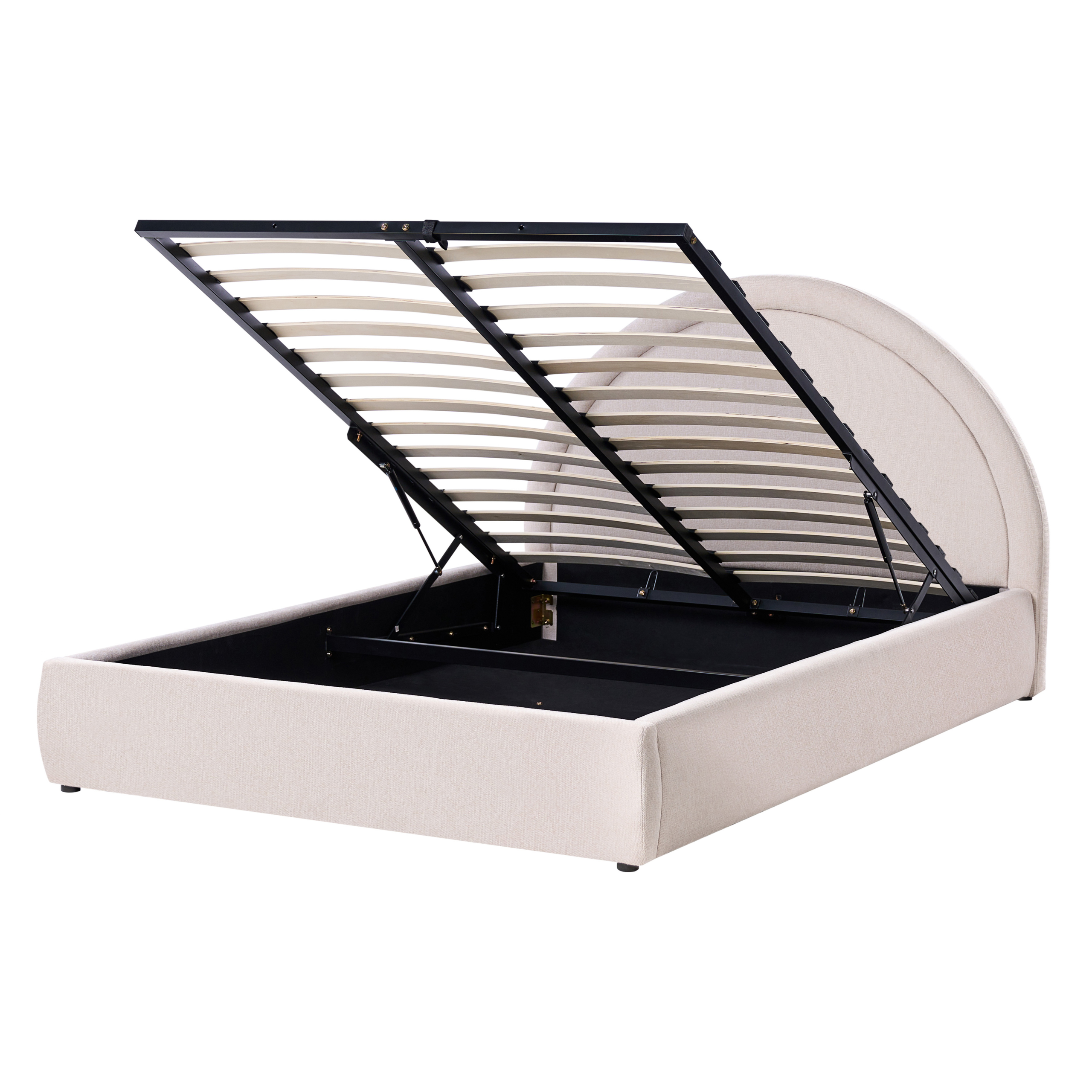 Seng med opbevaring MOUZON Lys Beige 140 x 200 cm