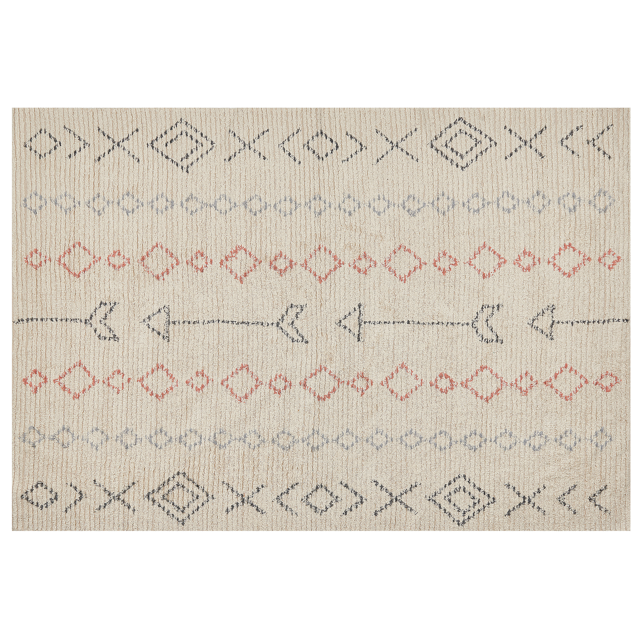 Gulvtæppe DISPUR Beige 140 x 200 cm Bomuld
