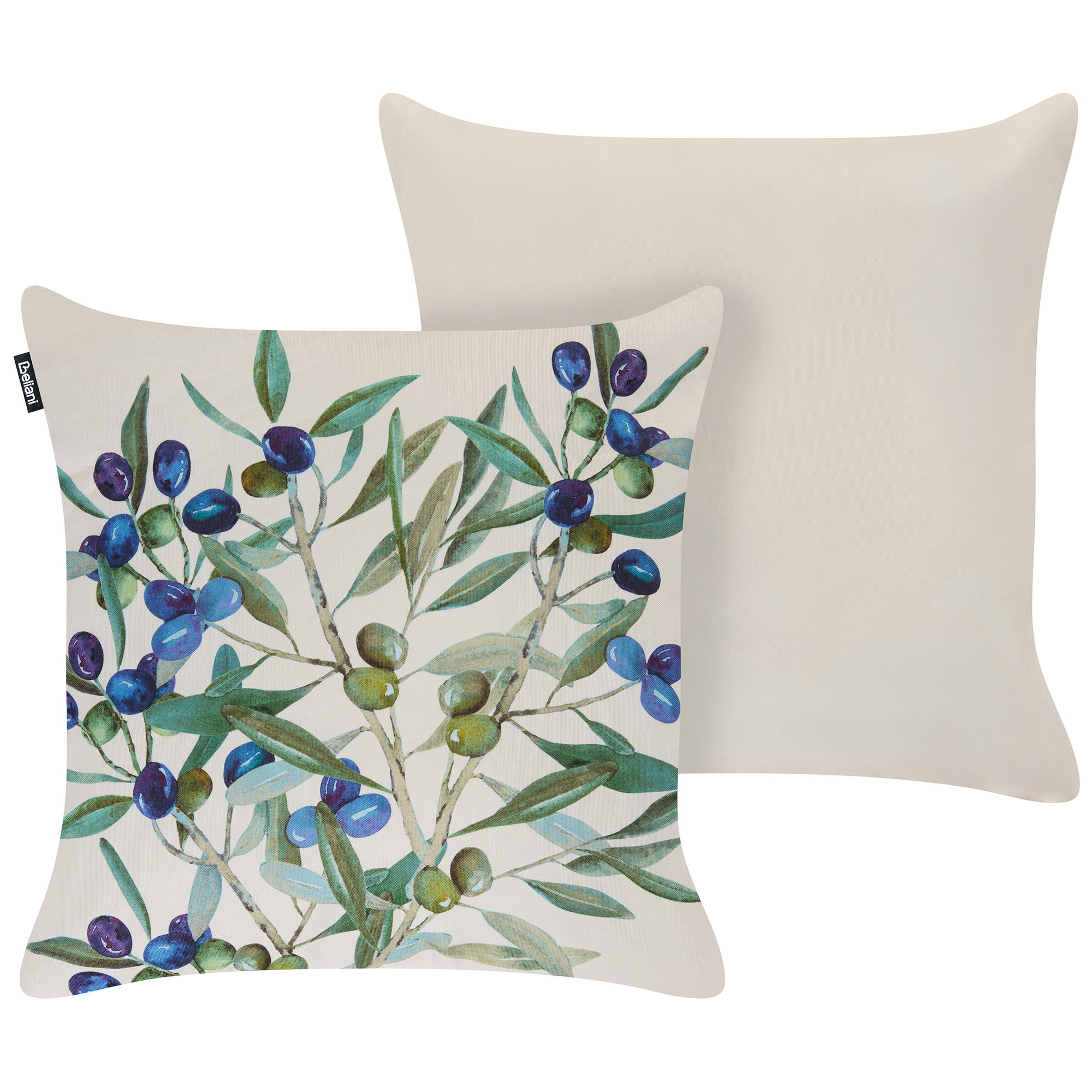 Sæt af 2 havehynder ALOYSIA Plante mønster 45 x 45 cm Lys Beige