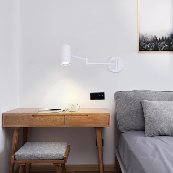 NETTLIFE Indendørs væglampe, GU10 - Soveværelse, Lampe, Vægspotlight, Væglamper, Moderne Hvid, Uden, Pære
