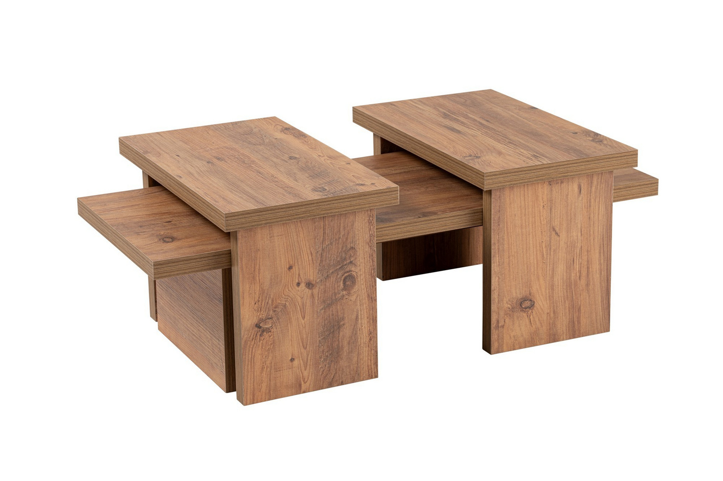 Norda Design Moderne sofabordssæt (2 dele), 110x30x45 og 25x39x60 | 100% melaminbelagt | stilfuldt og funktionelt