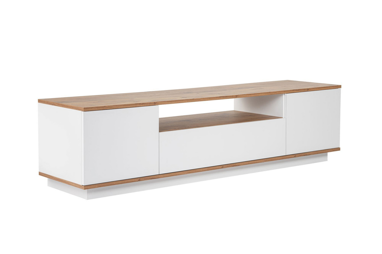 Norda Design Moderne TV-bord, 180 cm, 100% melaminbelagt, push-to-open-døre | stilfuld skandinavisk design
