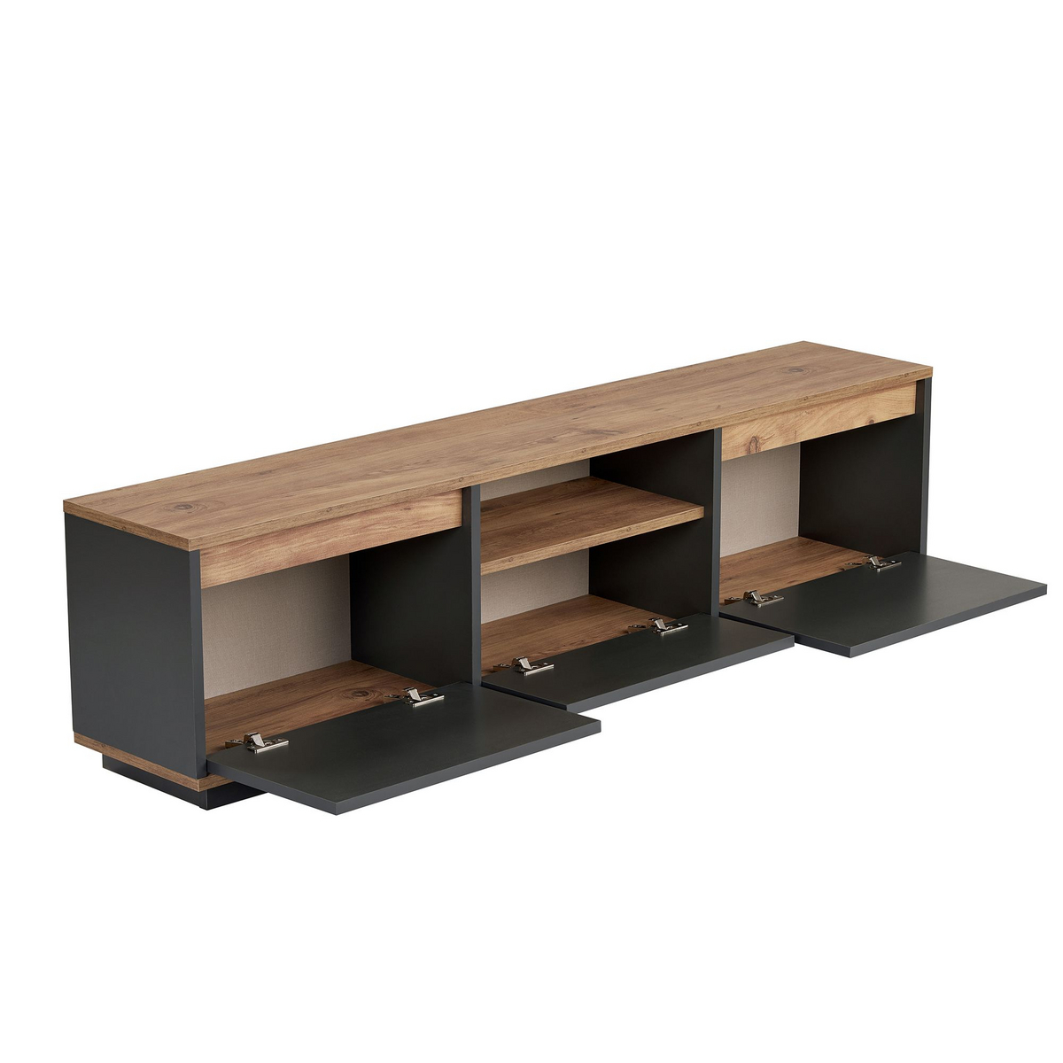 Norda Design Stilfuldt TV-bord, 160 cm, 100% melaminbelagt, 18 mm tyk | moderne design