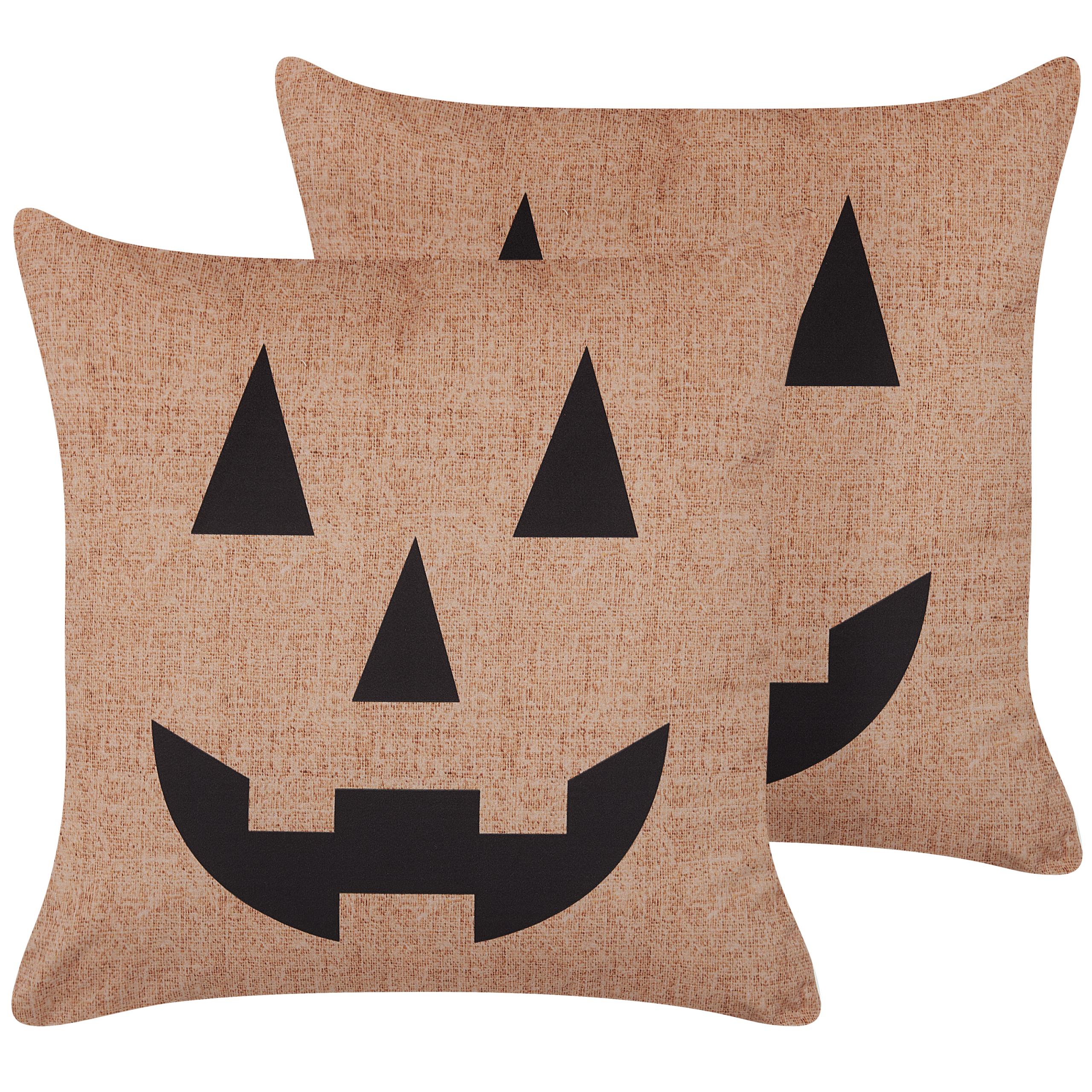 Sæt af 2 pyntepuder SEBES 45 x 45 cm Velour Beige Abstraktmønster