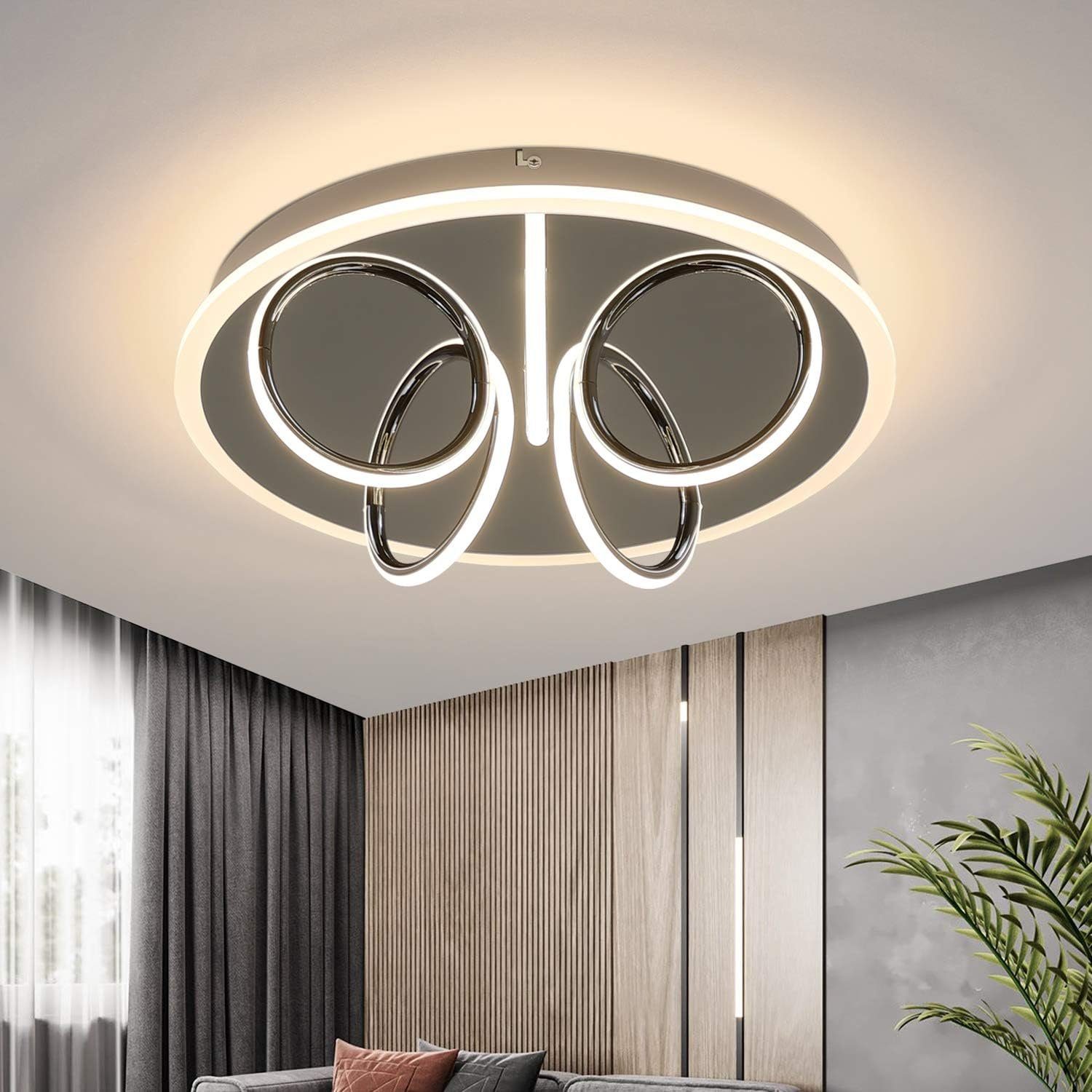 NETTLIFE LED - loftlampe til stuen, varmt hvidt lys, 41 W, 3000 K, 43 x 12,5 cm, moderne lampe til soveværelset