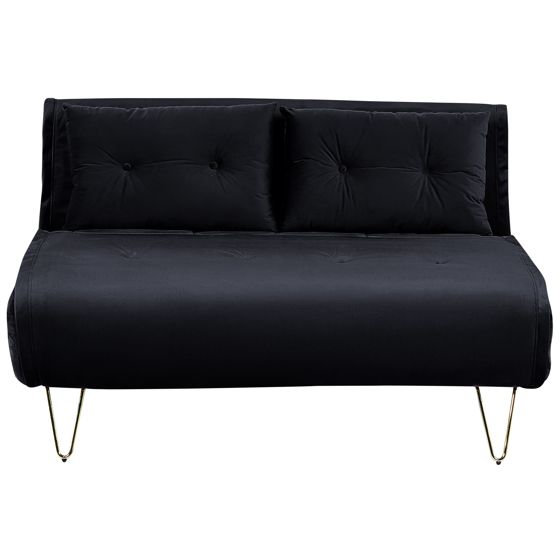 Sovesofa 2 personers VESTFOLD Velour Sort