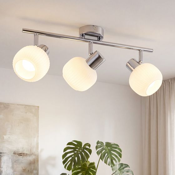 NETTLIFE hvid loftspotlight E14 vintage - glasskærm til indendørs brug moderne spotlight til soveværelse, stue