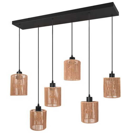 TOOLIGHT hængende loftlampe APP1822-6CP Sort 14x74x90cm