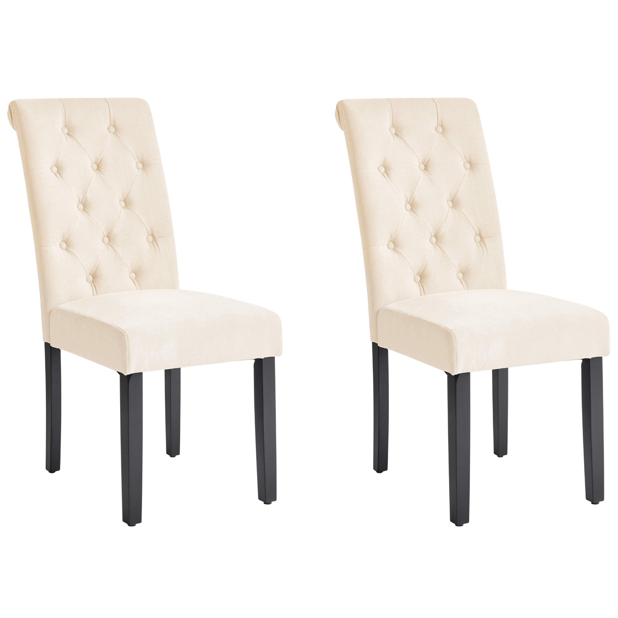Sæt med 2 spisebordsstole VELVA Lys Beige