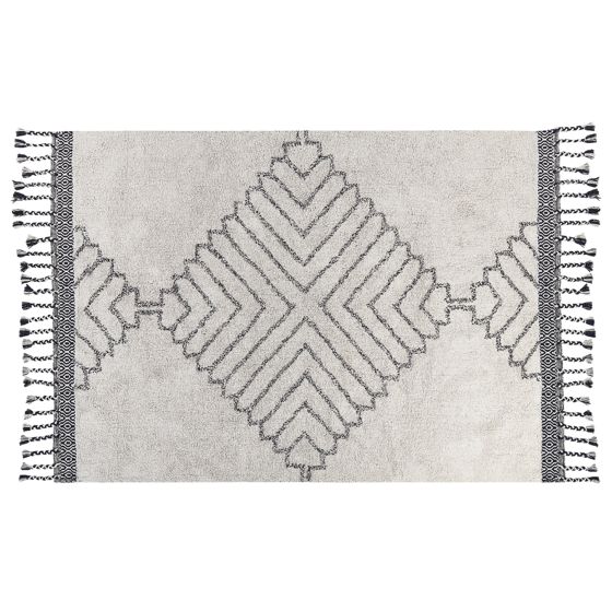 Gulvtæppe ERAY Lys Beige 140 x 200 cm Bomuld