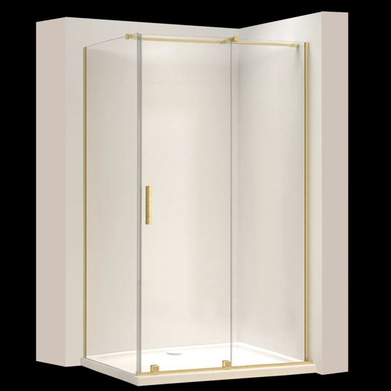 REA brusekabine MONTANA 120x80 Børstet guld, 120x80x200,5cm