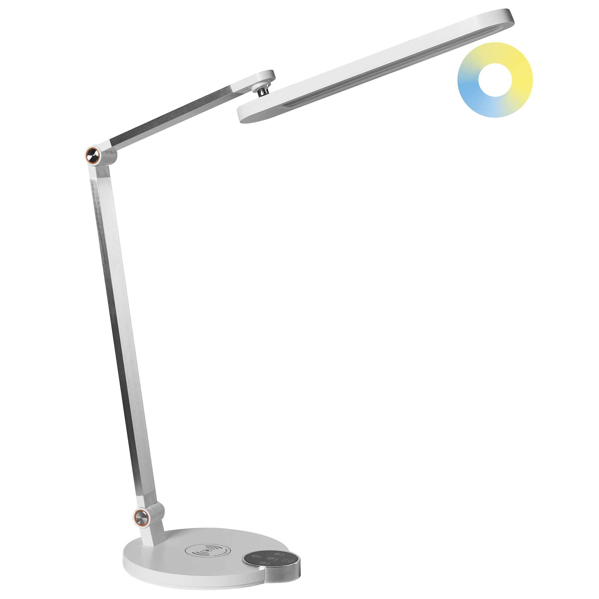 LED skrivebordslampe CAROY Med trådløs oplader Hvid
