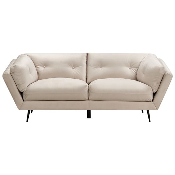 Sofa 3 personers LENVIK Velour Lys Beige