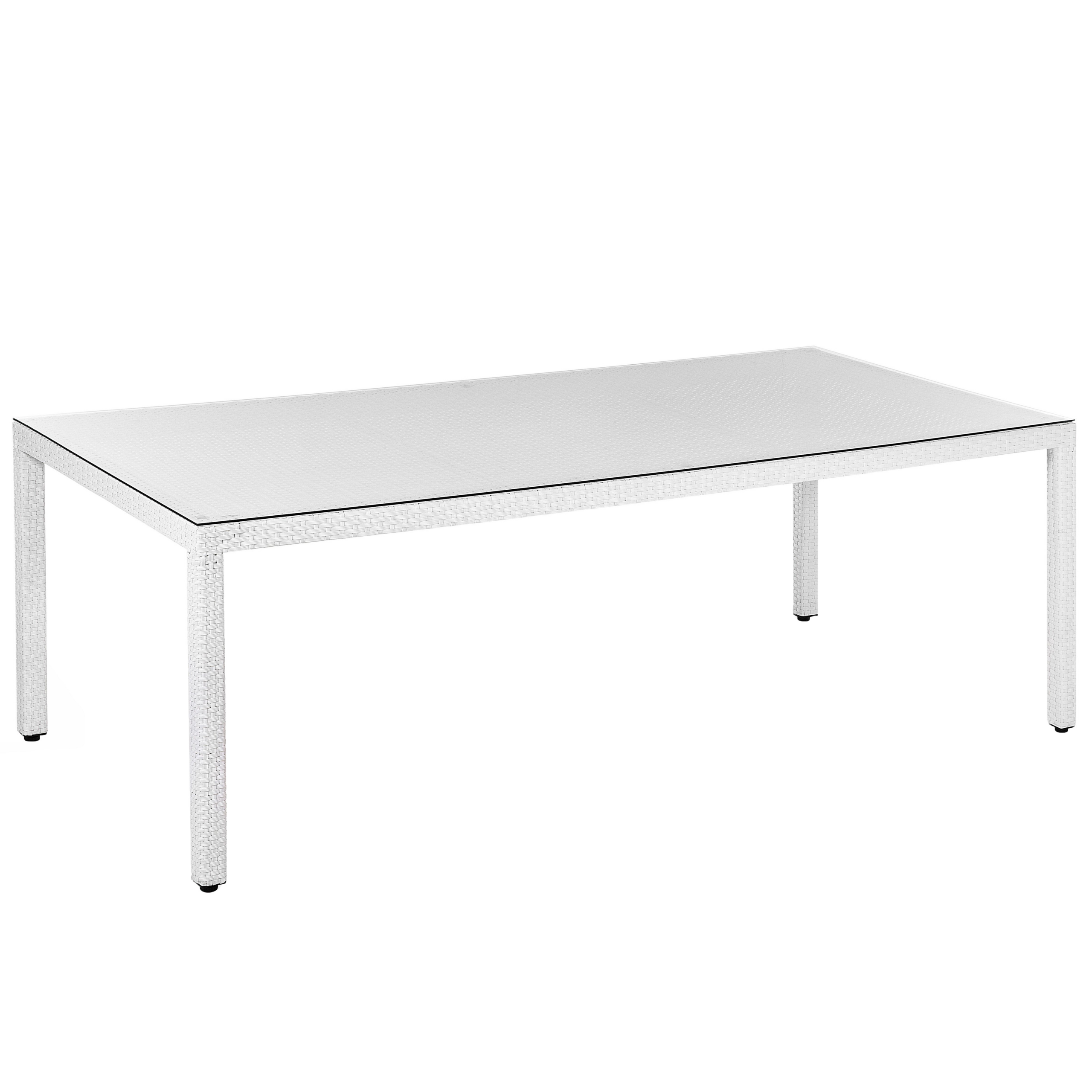 Havebord ITALY 220 cm 100 cm Glas Hvid